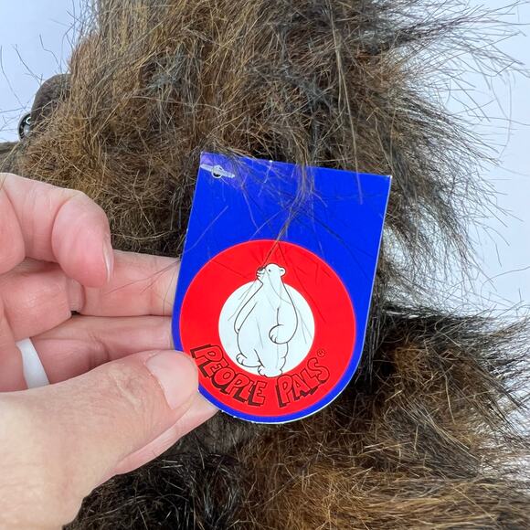 NEW People Pals Plush Ape Orangutan‎ Long Brown Fur Plush Gorilla 14in w Baby - Picture 10 of 13